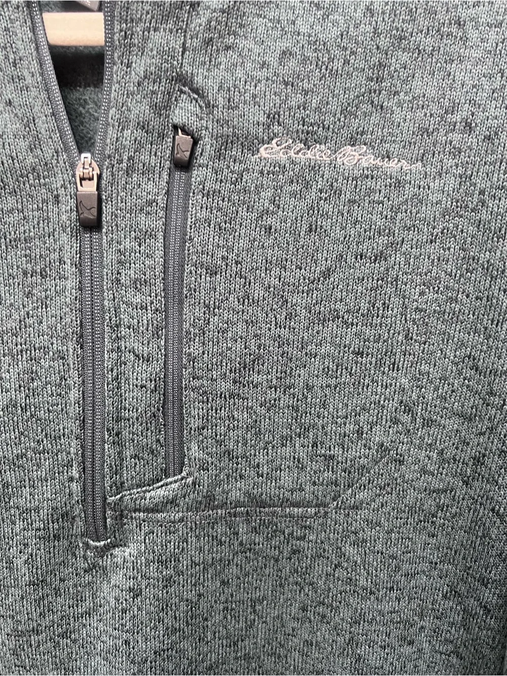 Eddie Bauer Dark Teal Knit Quarter-Zip Pullover